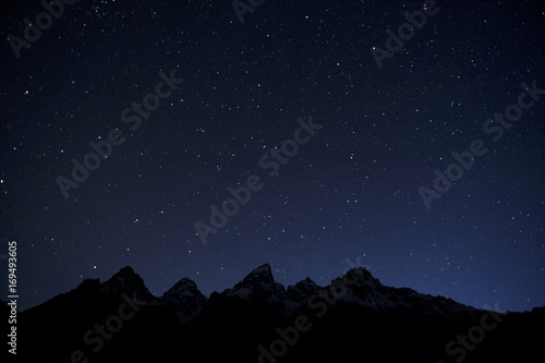Grand Tetons and the Ursa Major (Big Dipper, the plough) constellation (incomplete), Grand Teton NP, WY, USA