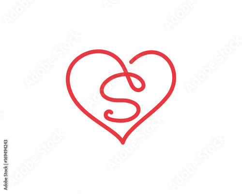 Letter S and heart logo 1