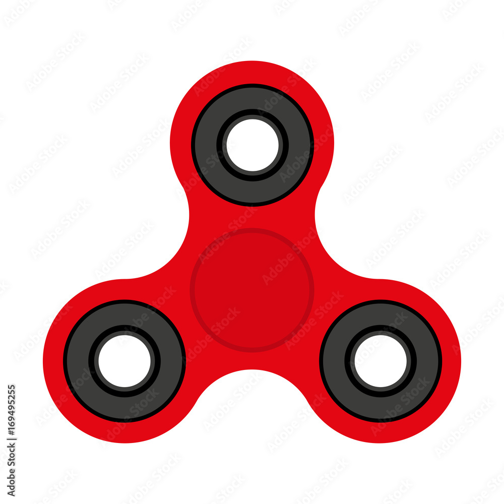 Red spinner, toy for stress removal, flat design Red spinner, toy for stress removal, flat design