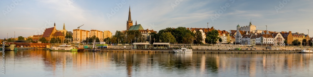 Panorama of the historic part of Szczecin, Poland