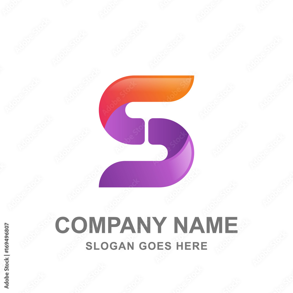 3D S Letter Gradation Logo Vector 3D S Letter Gradation Logo Vector