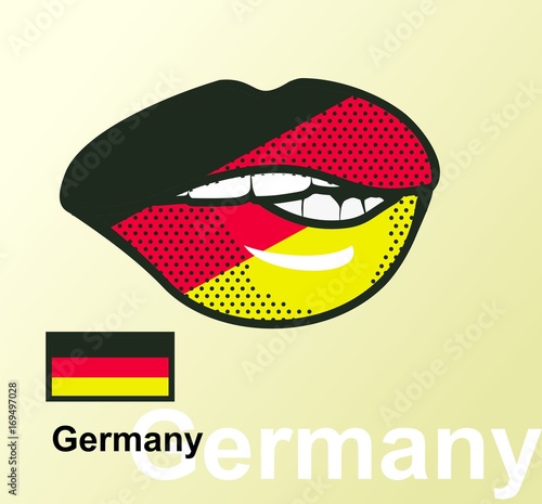 Lips with national flag