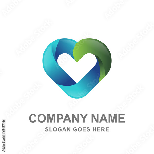 Heart Love Care Medical Healthcare Logo