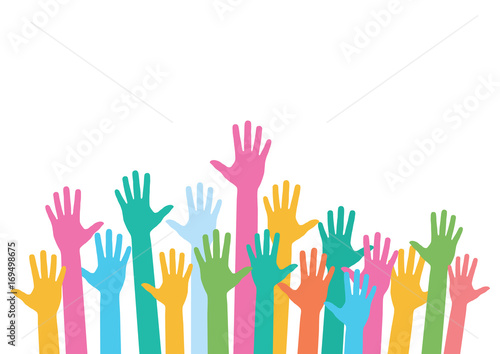 hands raising love with heart