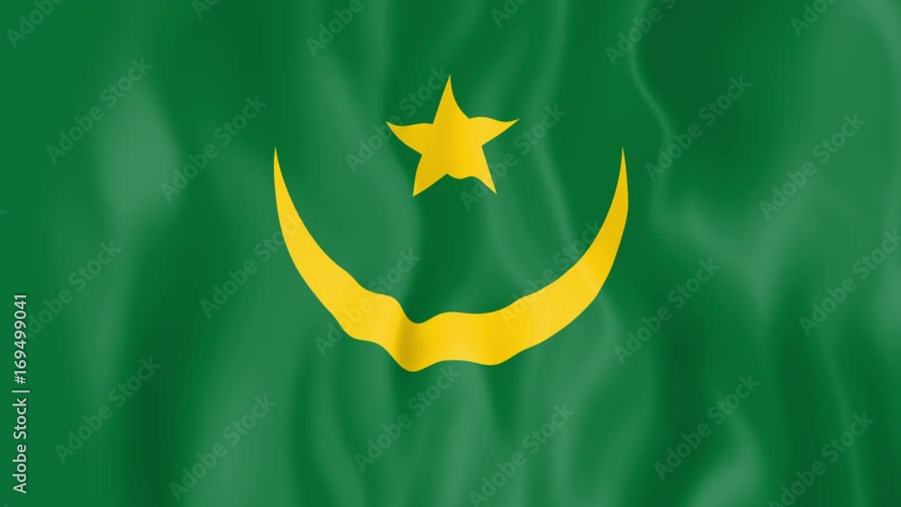 Animated flag of Mauritania in slow motion Animated flag of Mauritania in slow motion