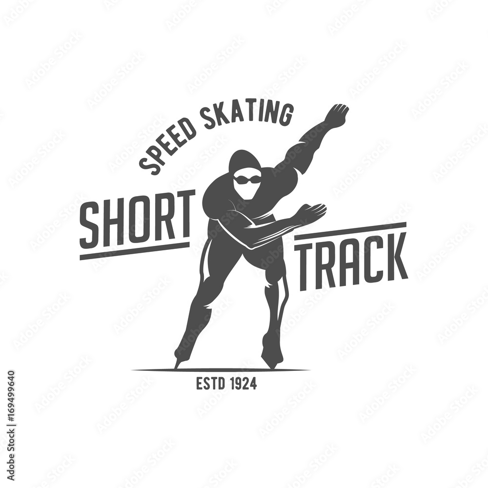 Ice Skating label logo design elements Ice Skating label logo design elements