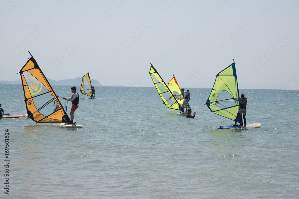 Naklejka premium ウィンドサーフィン