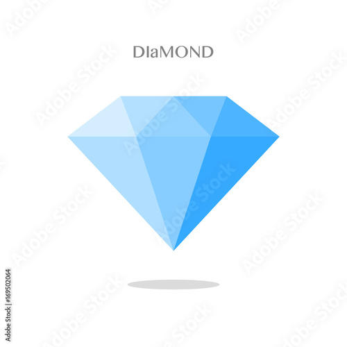 Dimond on white background, vector isolated object  photo