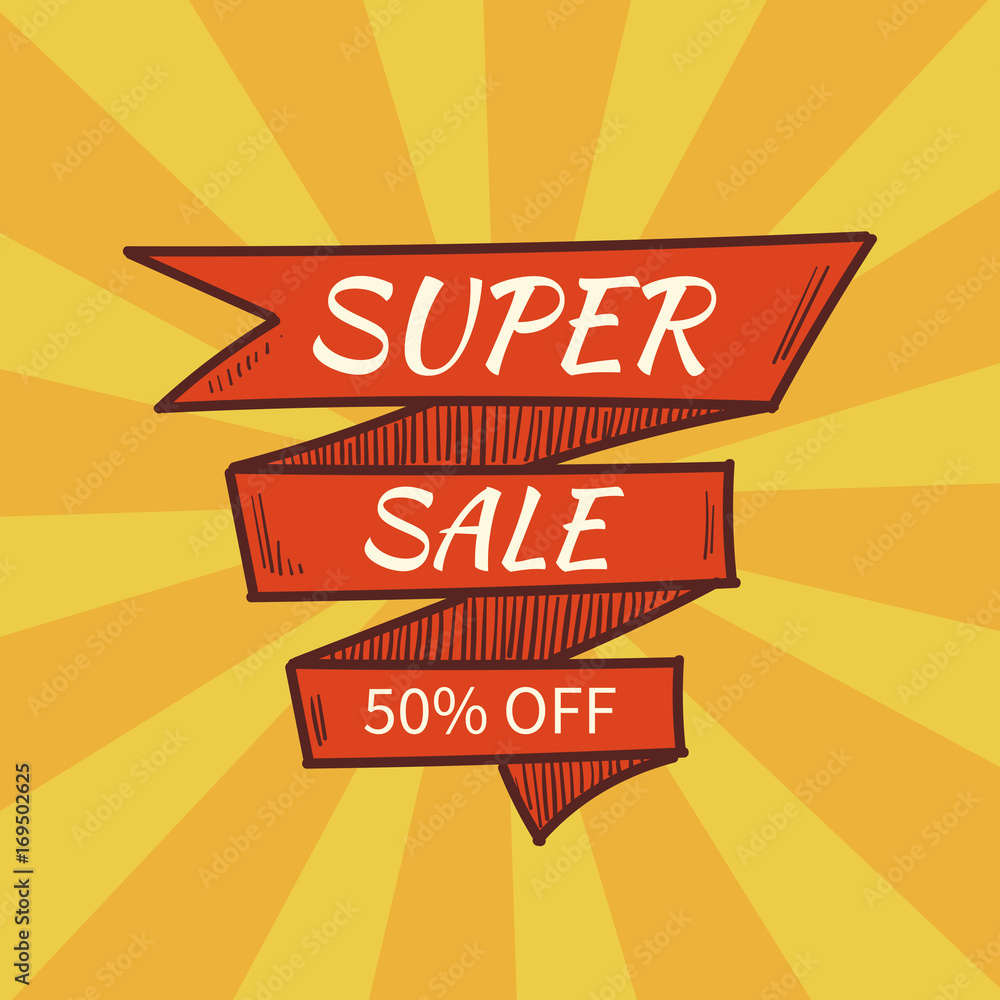Super sale banner. Retro style. Vector Super sale banner. Retro style. Vector