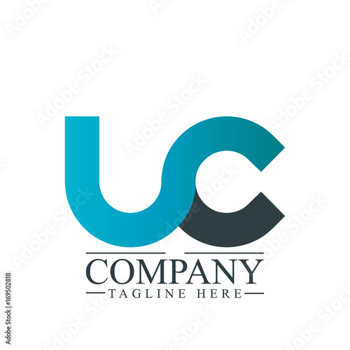 Initial Letter UC Linked Design Logo photo