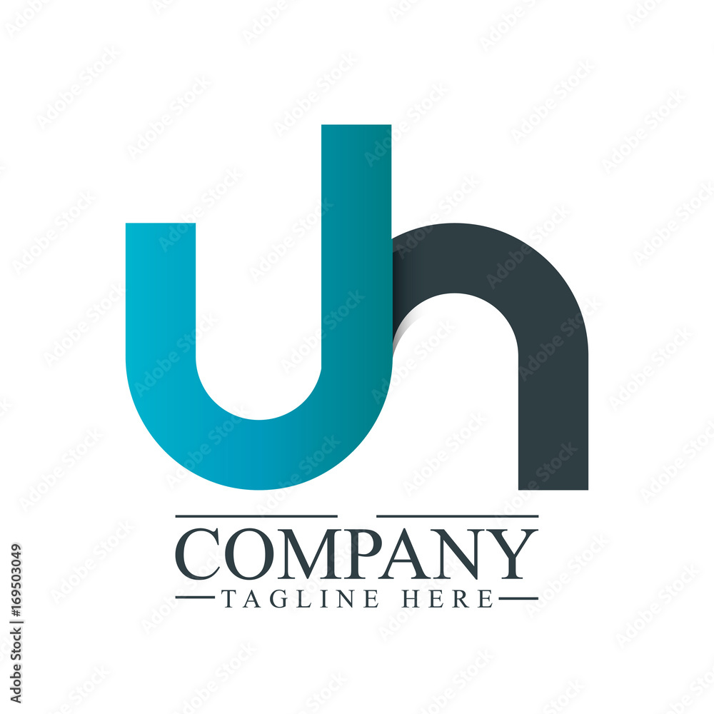 Initial Letter UH Linked Design Logo Initial Letter UH Linked Design Logo