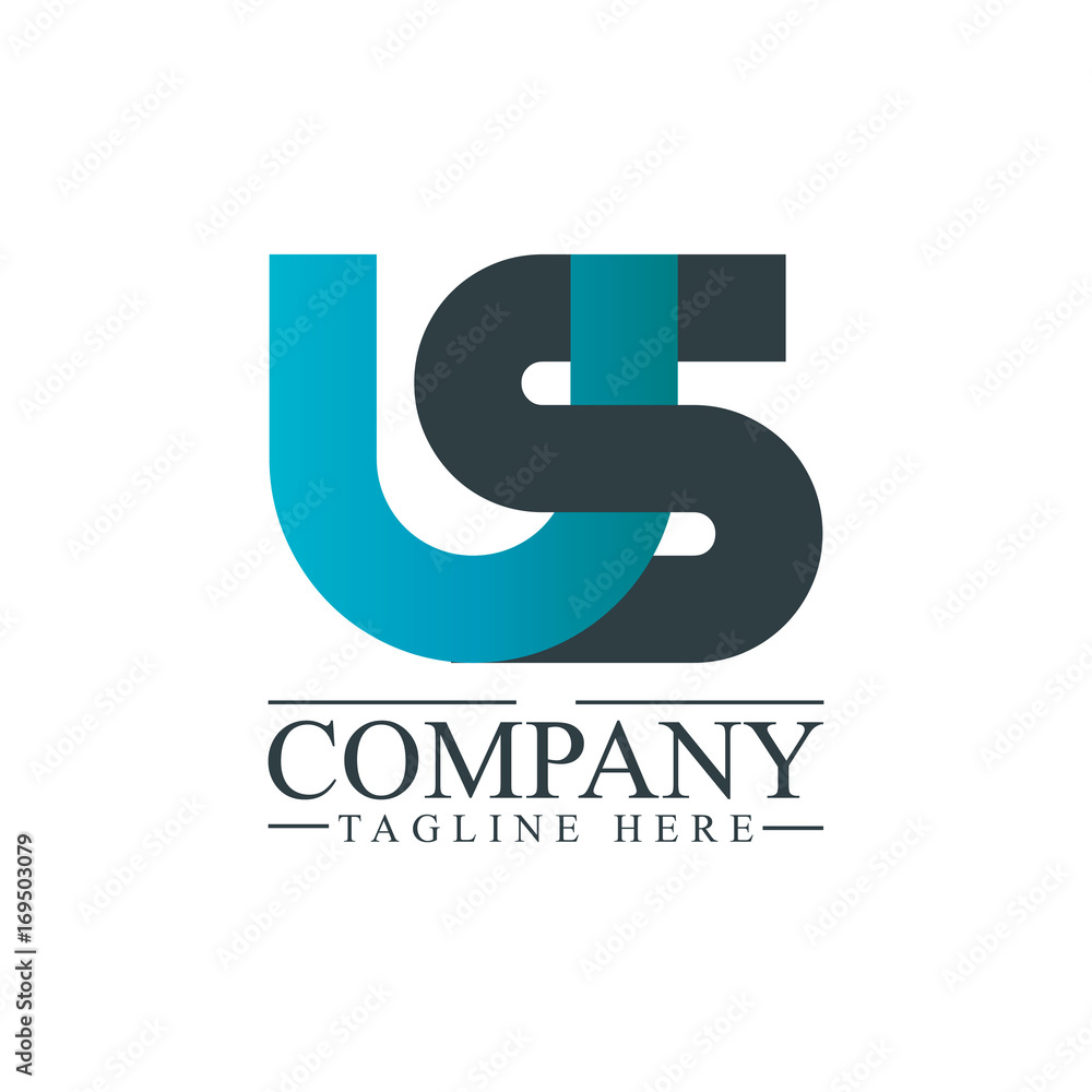 Initial Letter US Linked Design Logo Initial Letter US Linked Design Logo