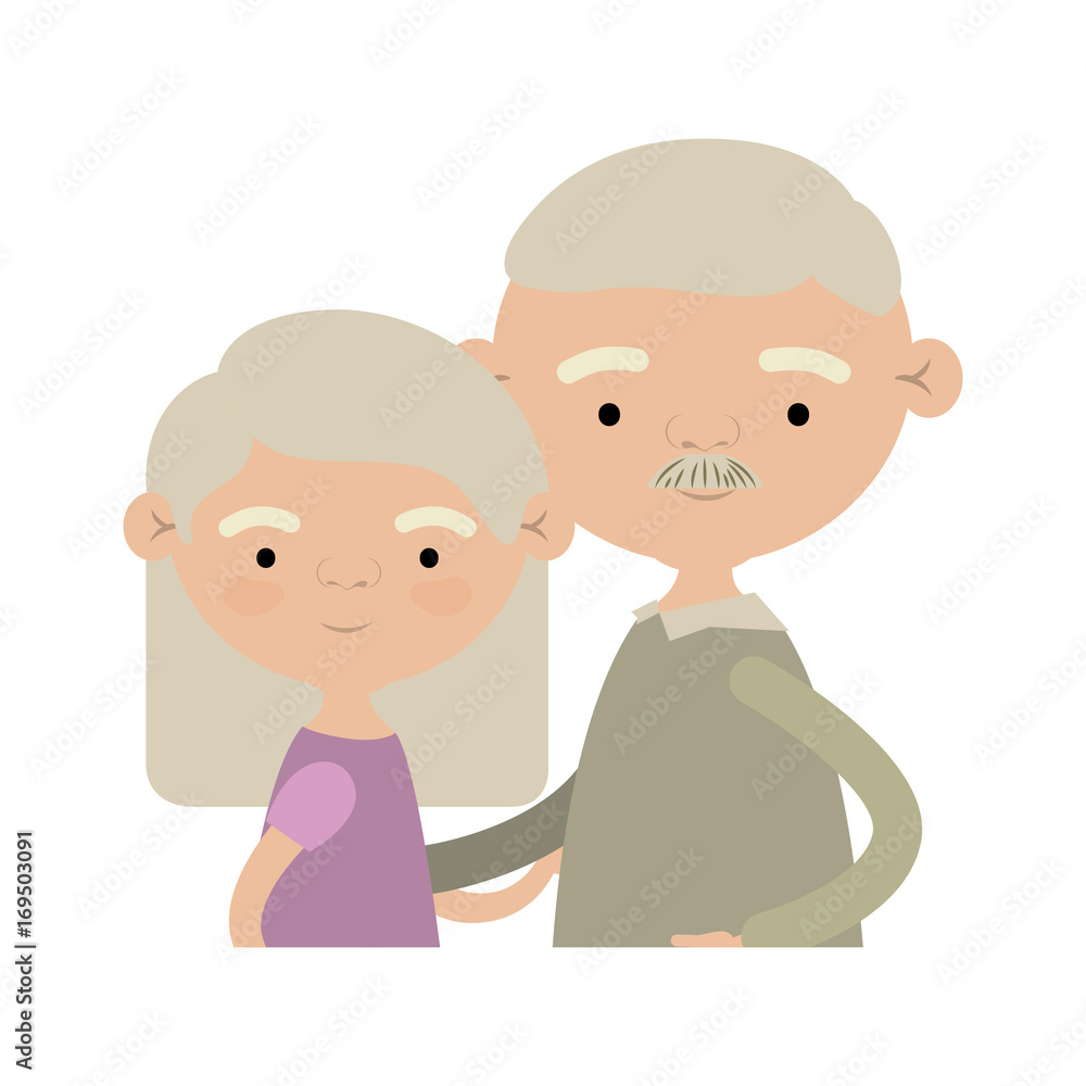 light coloe silhouette of half body couple elderly of grandmother with straight medium hair with grandfather with moustache light coloe silhouette of half body couple elderly of grandmother with straight medium hair with grandfather with moustache
