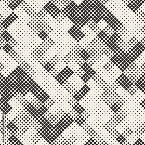 Modern Stylish Halftone Texture. Endless Abstract Background With Random Circles. Vector Seamless Mosaic Pattern.