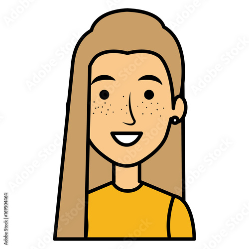 beautiful woman avatar character vector illustration design