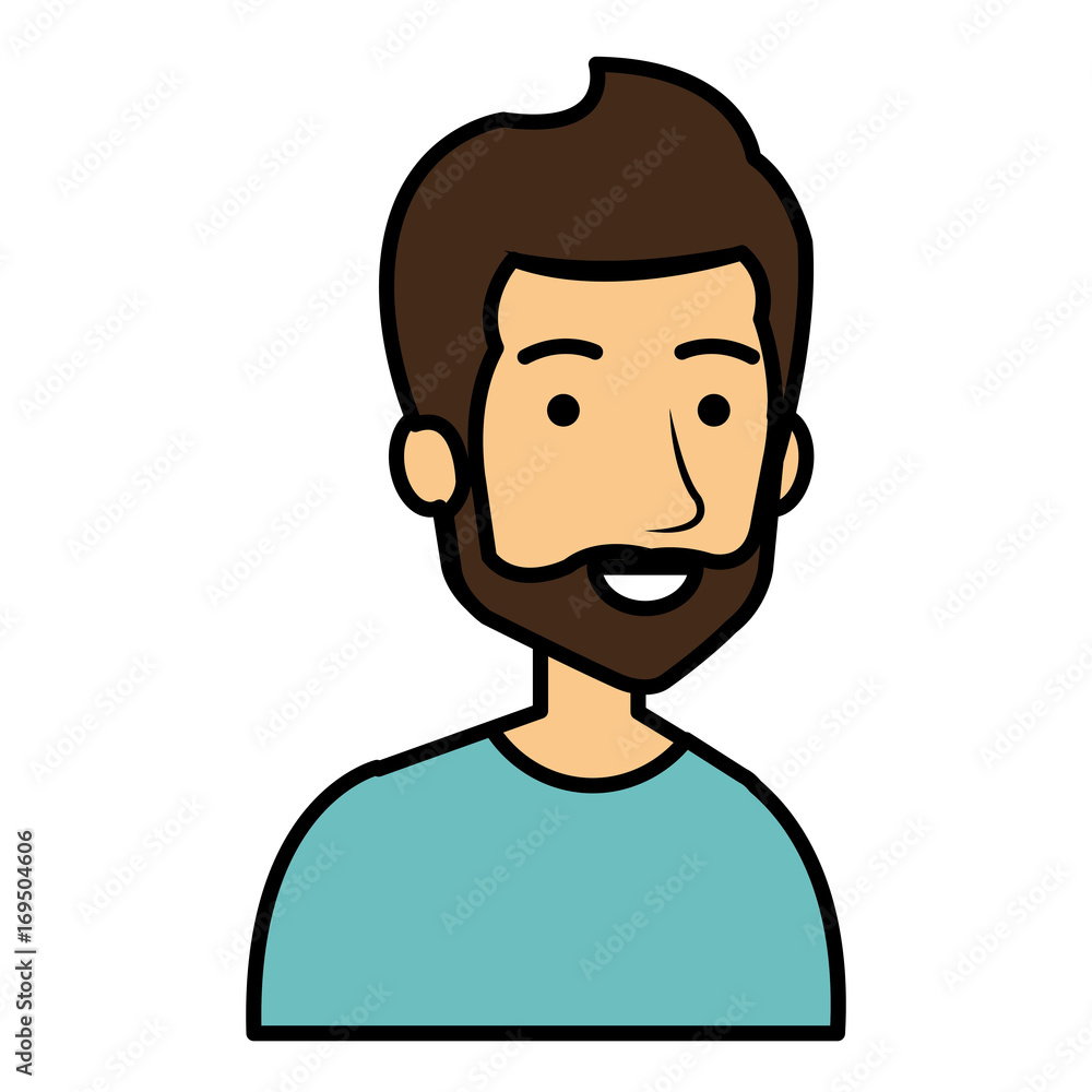 young man avatar character vector illustration design