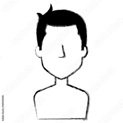 young man shirtless avatar character vector illustration design