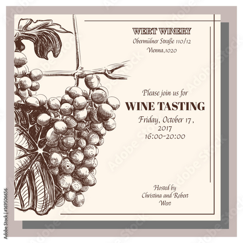 Wine Tasting Invitation Card.