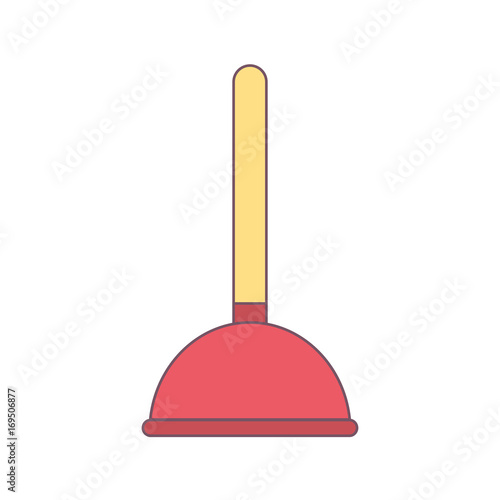 plunger icon over white background vector illustration