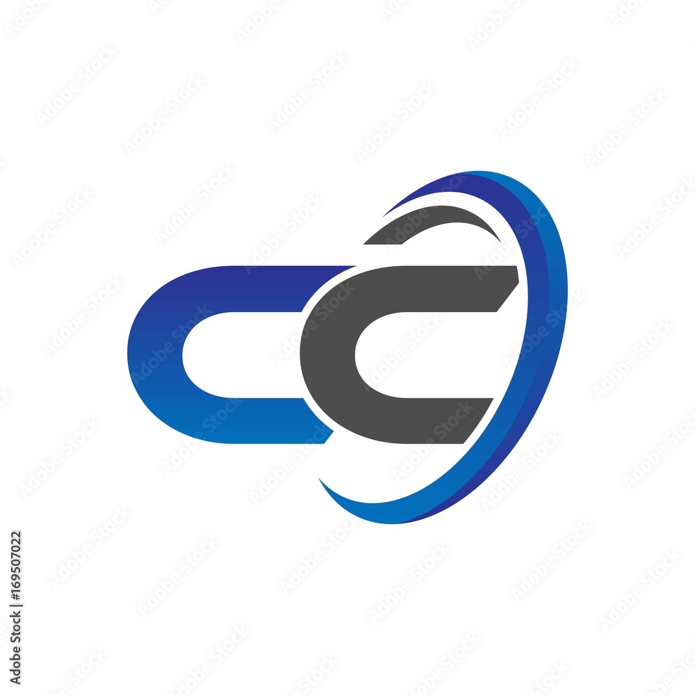 vector initial logo letters cc with circle swoosh blue gray vector initial logo letters cc with circle swoosh blue gray