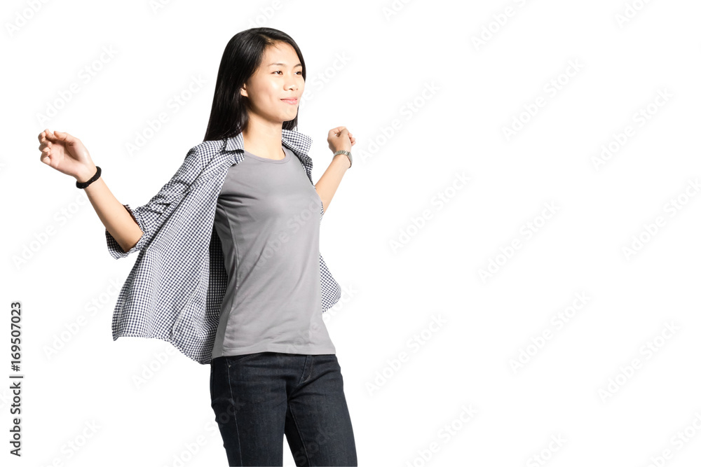 Portrait of a beautiful asian woman smiling. Isolated on white background with copy space and clipping path Portrait of a beautiful asian woman smiling. Isolated on white background with copy space and clipping path