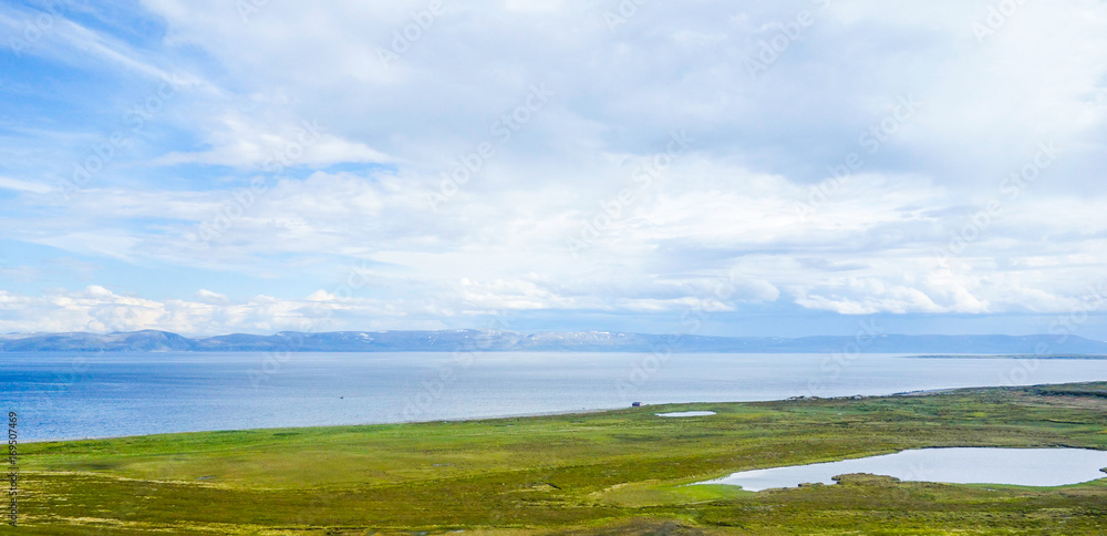 Costal seaside view in Northern Norway during summer