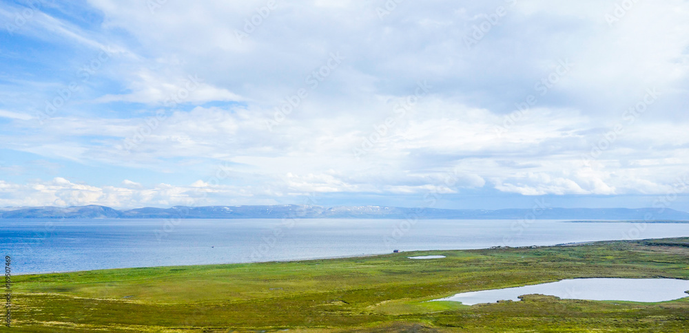 Costal seaside view in Northern Norway during summer Costal seaside view in Northern Norway during summer