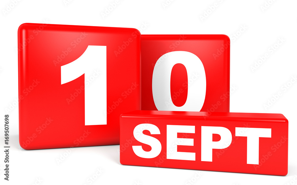 September 10. Calendar on white background.