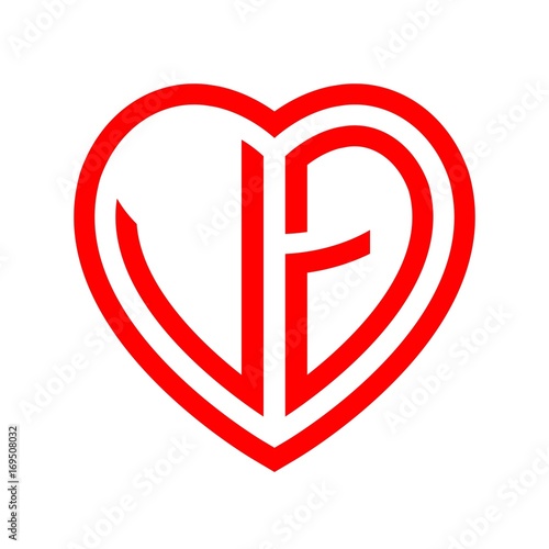Free Download initial letters logo vg red monogram heart love shape - GFXLoad