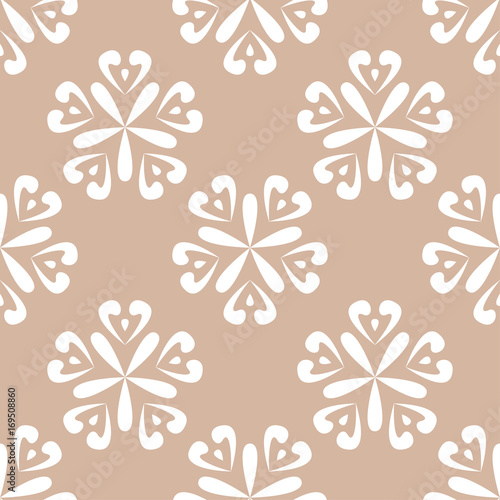Floral seamless pattern. Beige brown abstract background