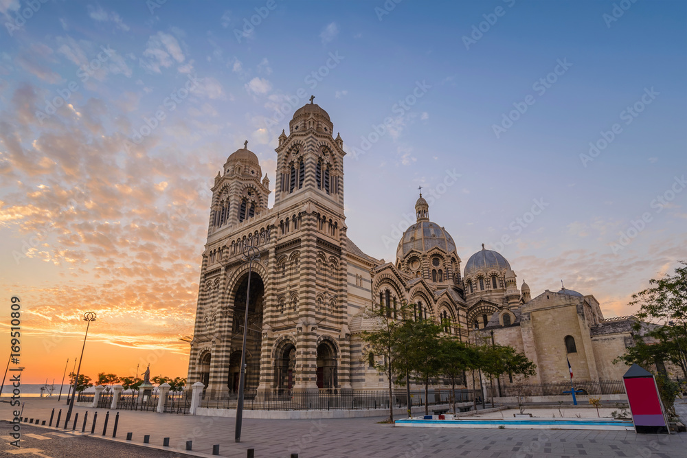 Marseille Cathedral when sunset, Marseille, France