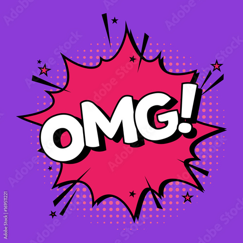 Comic Speach Bubble Effect Omg. Vector