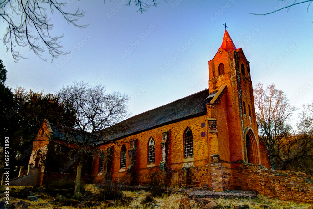 Ruined parish Church in Botshabelo, Mpumalanga, South Africa