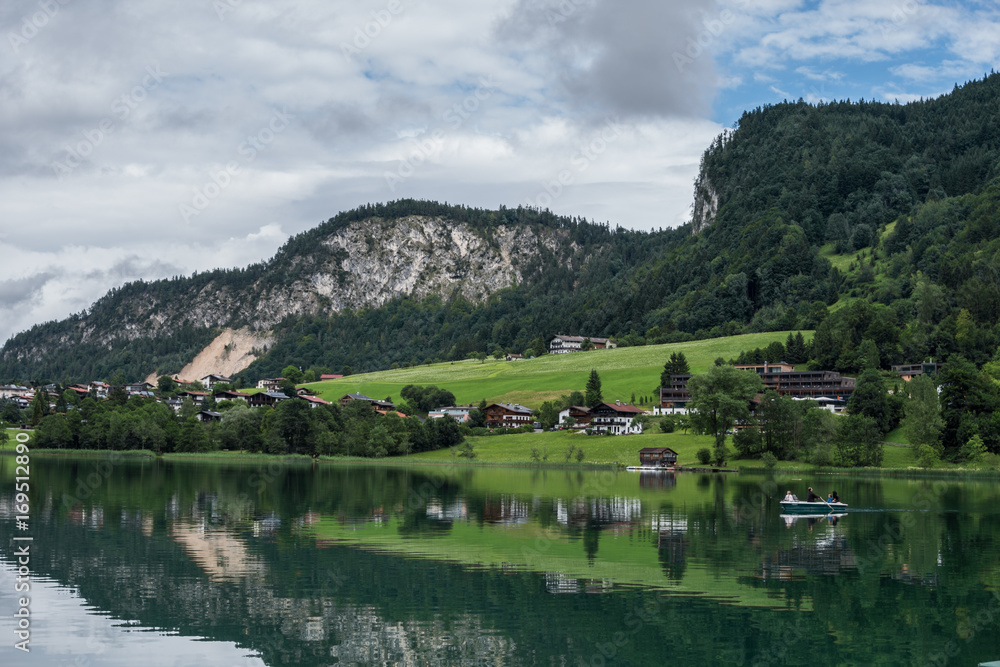 The mountain lake Thiersee in Tyrol, Austria