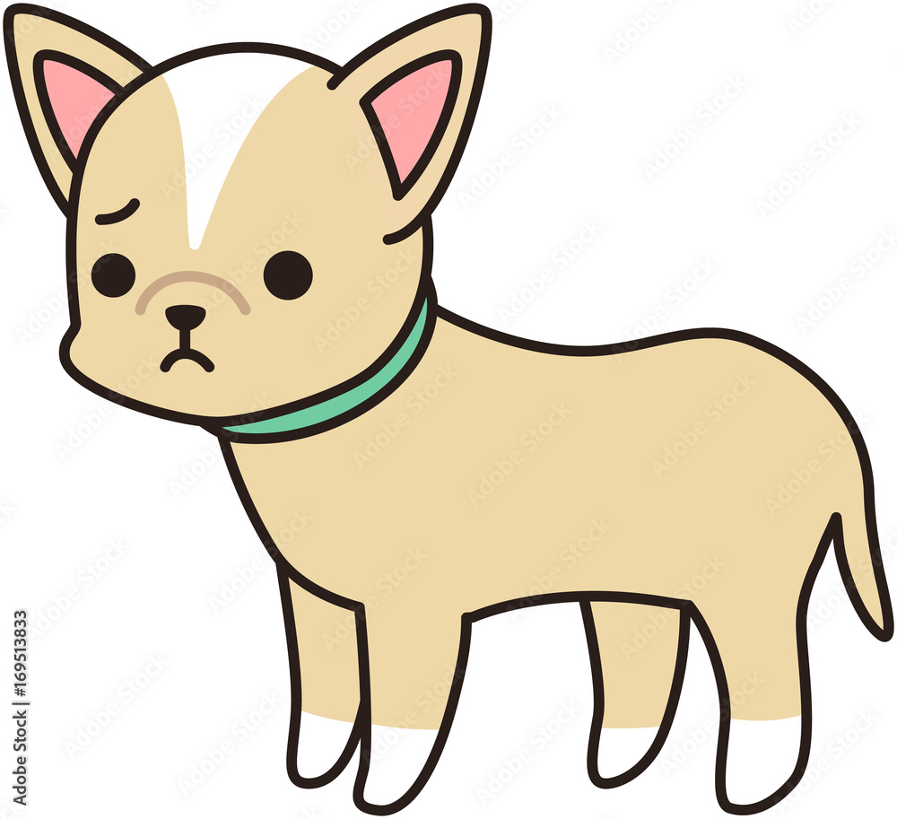 しょんぼりする薄茶色の小型犬 Stock Vector Adobe Stock