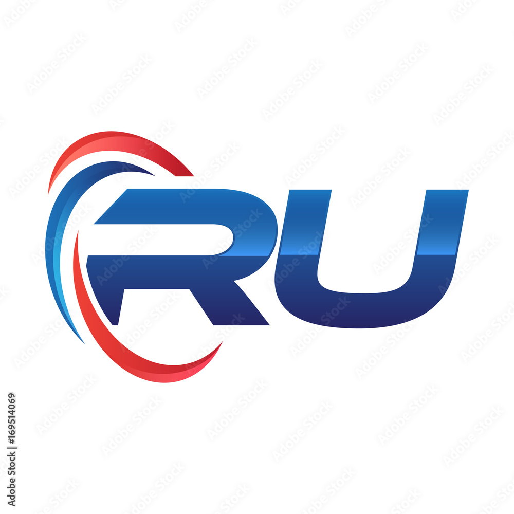 initial letter logo swoosh red blue initial letter logo swoosh red blue