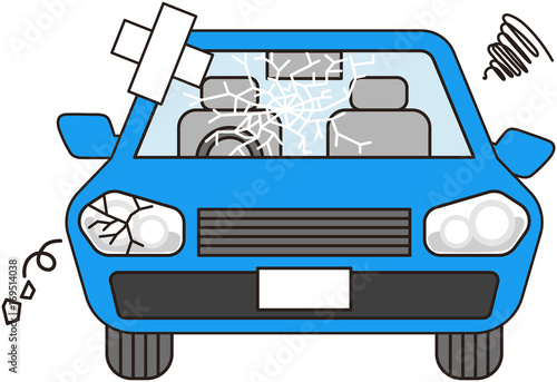 故障した車（ブルー）
