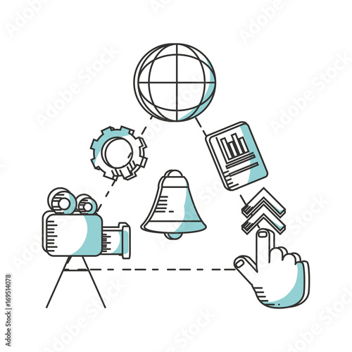 line marketing strategy planning concept vector illustration