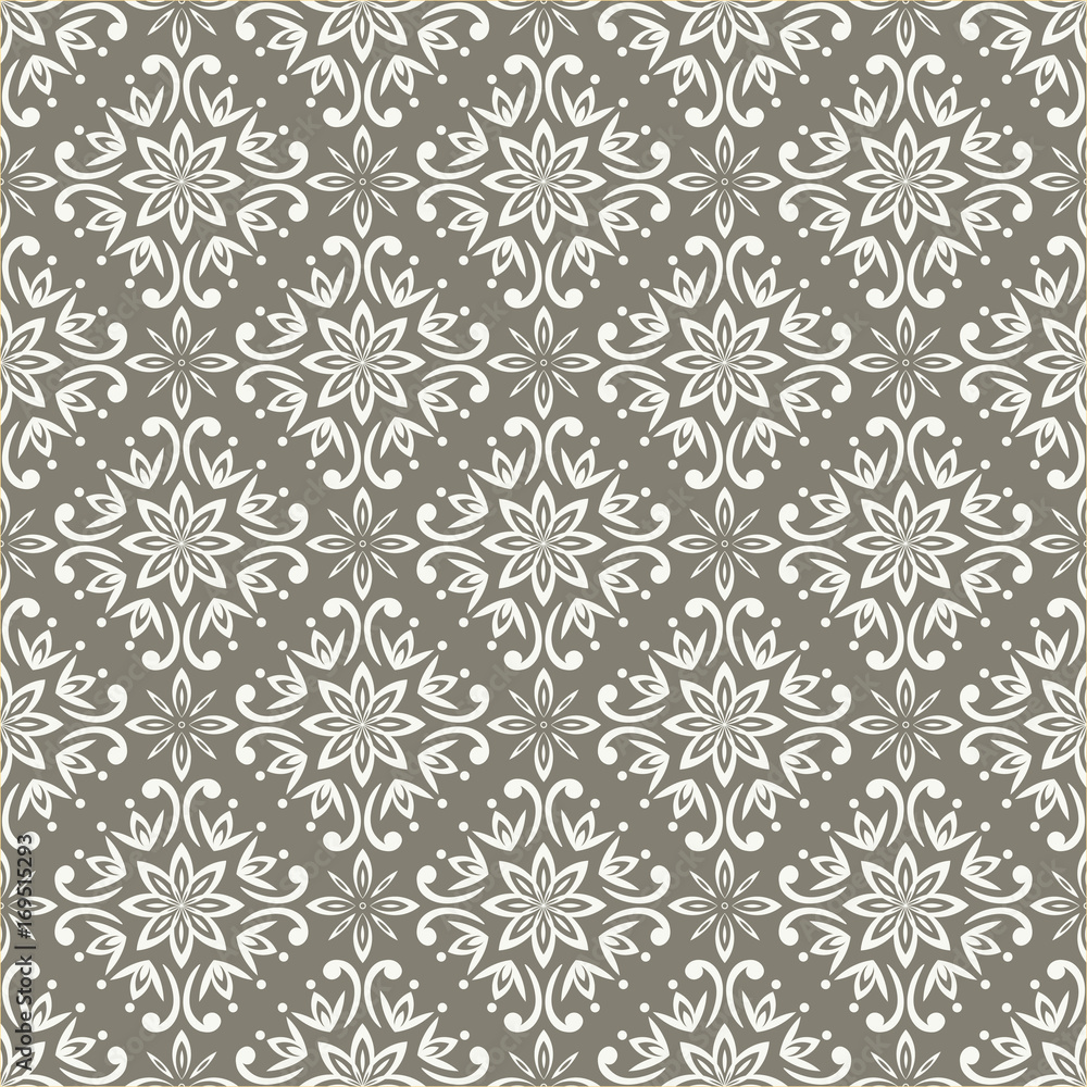 gray seamless damask pattern. Vintage ornament. background for wallpaper, printing on the packaging paper, textiles, tile.