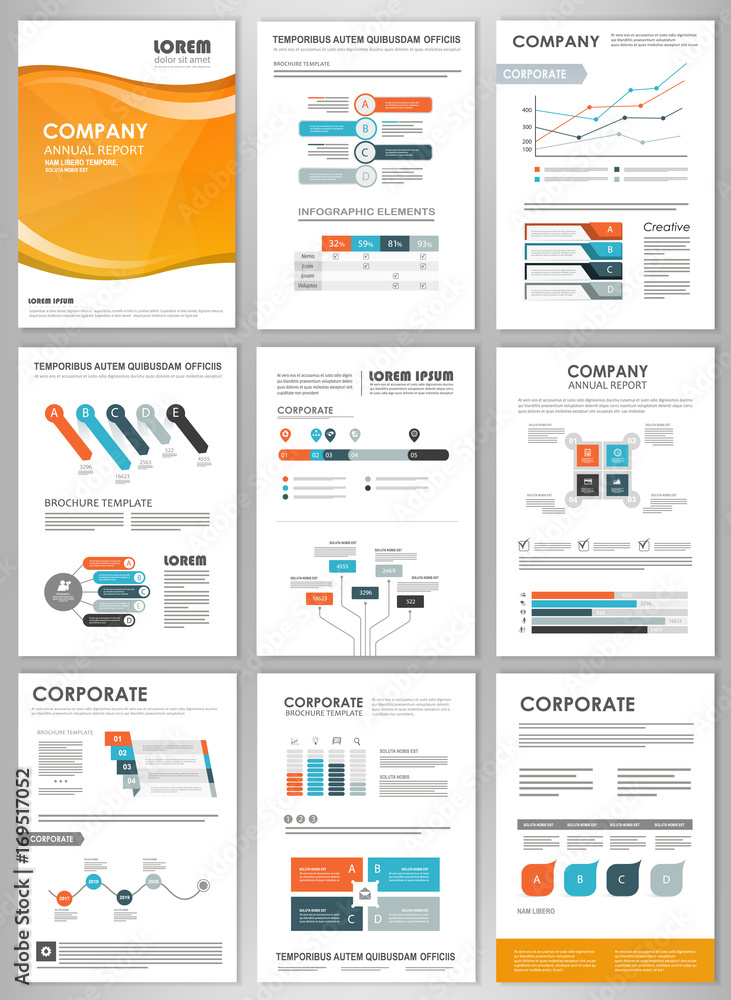 Business brochure template with infographic elements