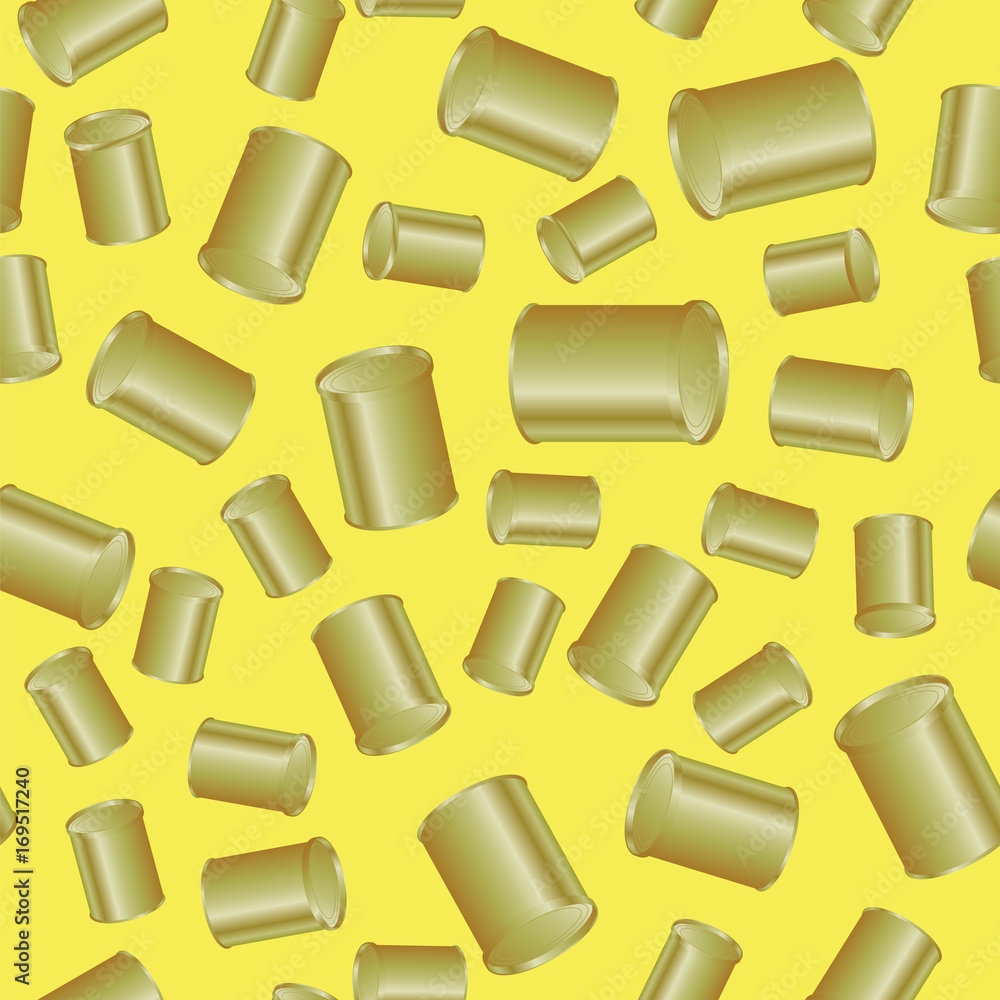 Metal Cans Seamless Pattern Metal Cans Seamless Pattern