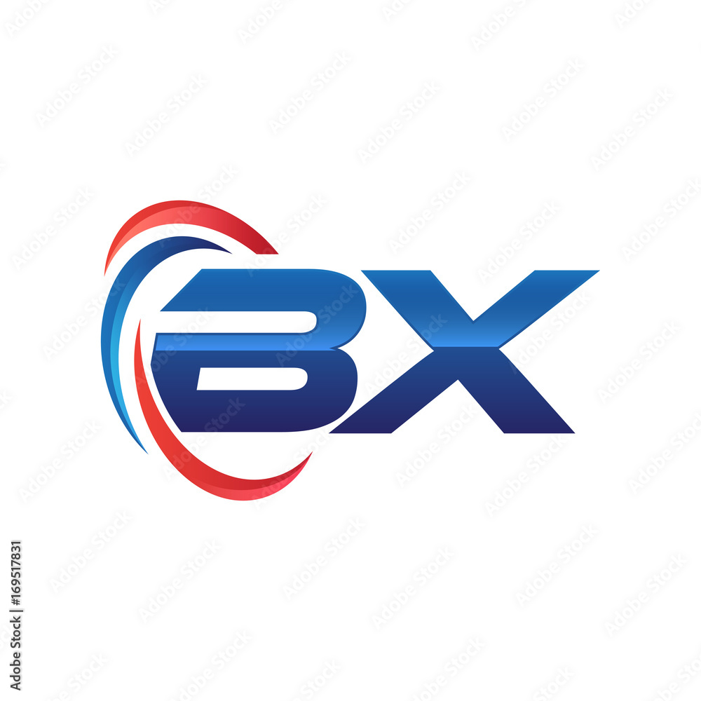 initial letter logo swoosh red blue initial letter logo swoosh red blue