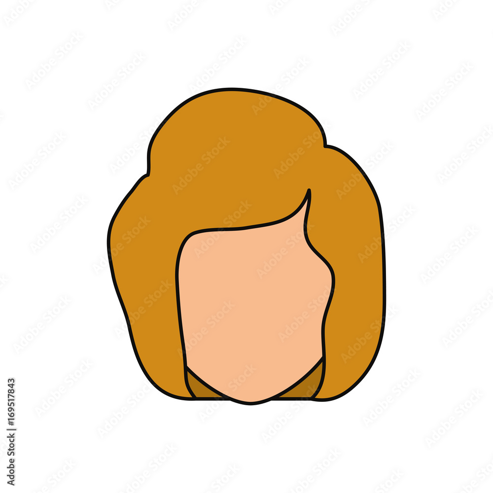 Woman faceless cartoon icon vector illustration graphic design