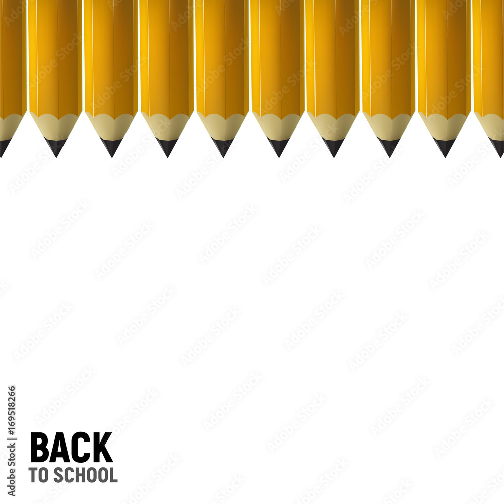 Fototapeta premium Yellow pencils border.