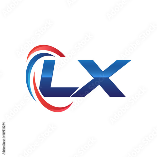 Free Download initial letter logo swoosh red blue - GFXLoad