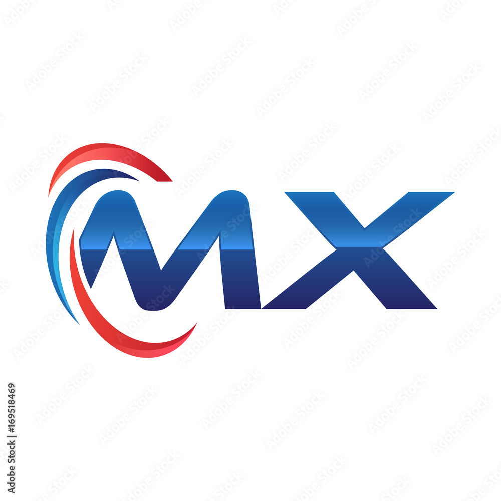 initial letter logo swoosh red blue initial letter logo swoosh red blue