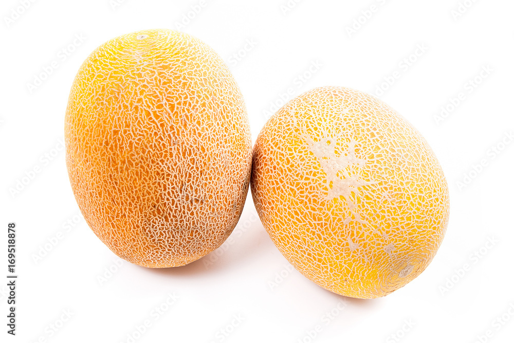 Whole honeydew melon tropical fruit isolated on a white background. Whole honeydew melon tropical fruit isolated on a white background.