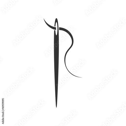 Needle icon or logo - vector sewing symbol or element for design.