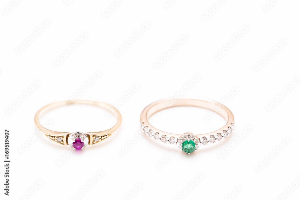 Expensive rings with emerald, ruby and diamonds Expensive rings with emerald, ruby and diamonds