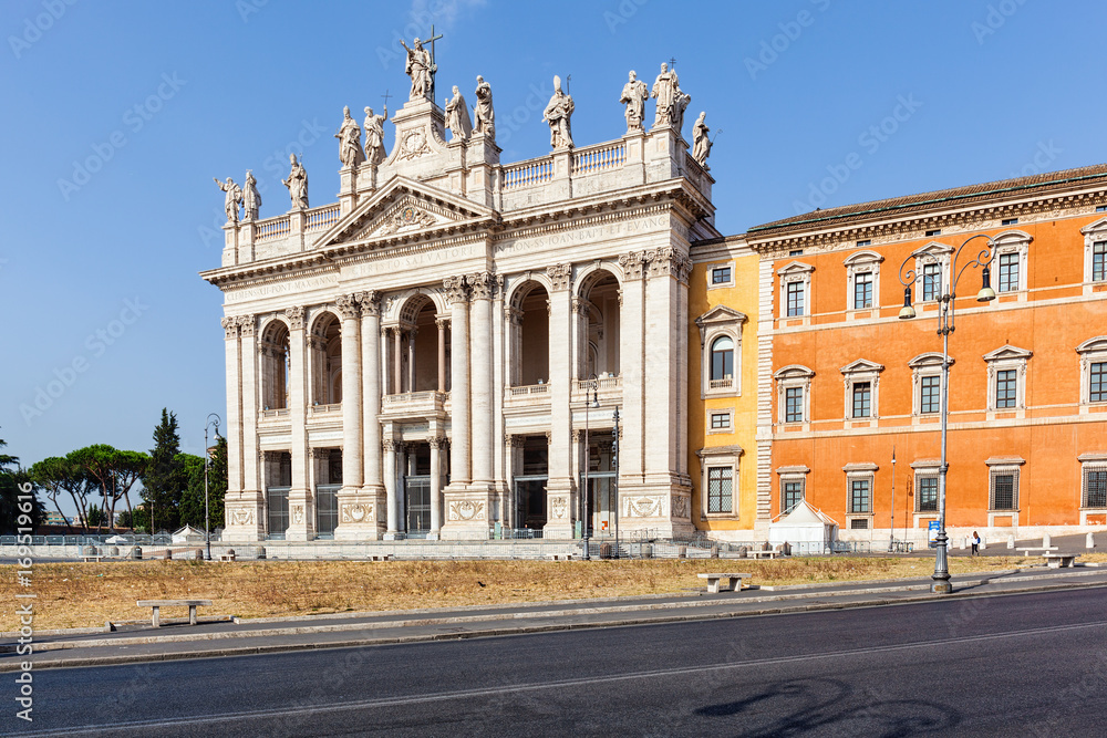 Papal Archbasilica of St. John in Lateran or Basilica di San Giovanni in Laterano, Rome, Italy.